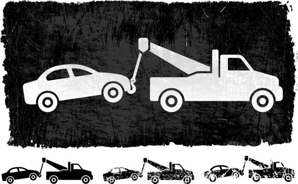 Vector illustration of Car Tow on royalty free vector Background