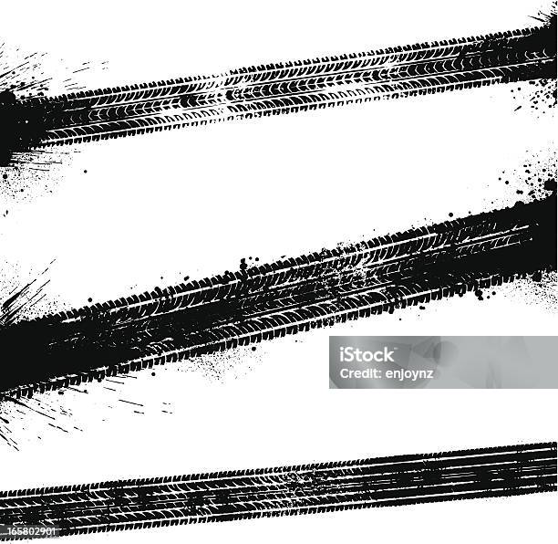 Black Tyre Tracks Stock Illustration - Download Image Now - Sports Track, Textured, Tire - Vehicle Part