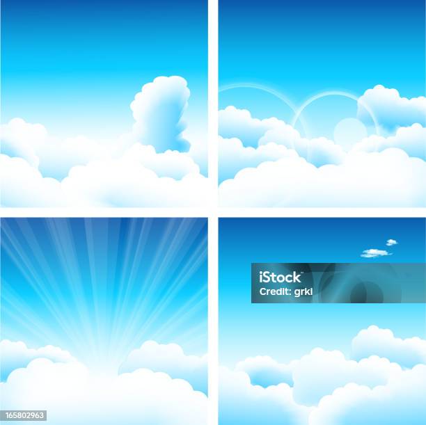 Nuvens - Arte vetorial de stock e mais imagens de Admirar a Vista - Admirar a Vista, Ao Ar Livre, Azul