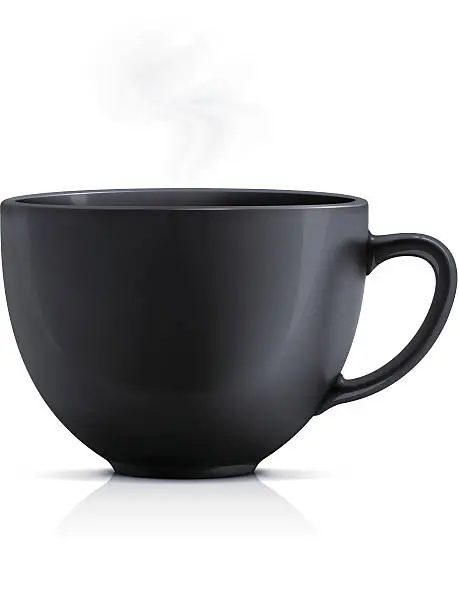 Vector illustration of Black teacup
