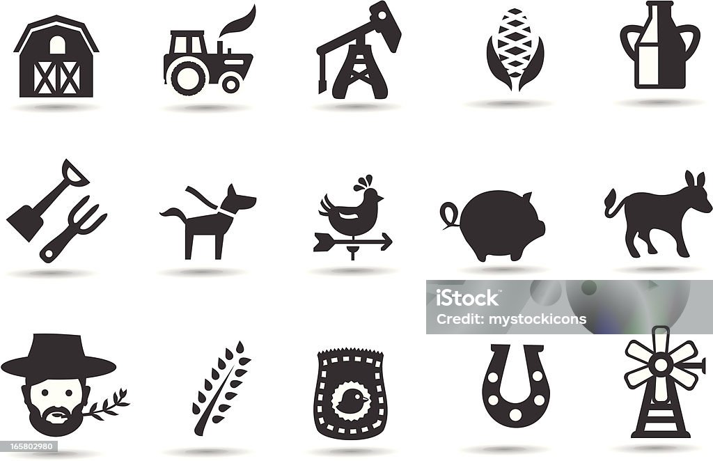 La agricultura iconos - arte vectorial de Agricultor libre de derechos