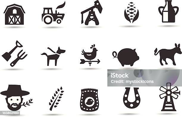 Ilustración de La Agricultura Iconos y más Vectores Libres de Derechos de Agricultor - Agricultor, Agricultura, Alimento