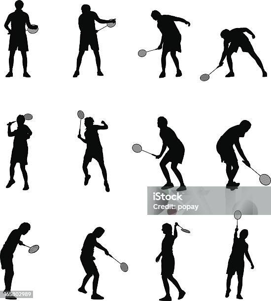 Jogadores De Badminton - Arte vetorial de stock e mais imagens de Adulto - Adulto, Alegria, Apontar - Sinal Manual
