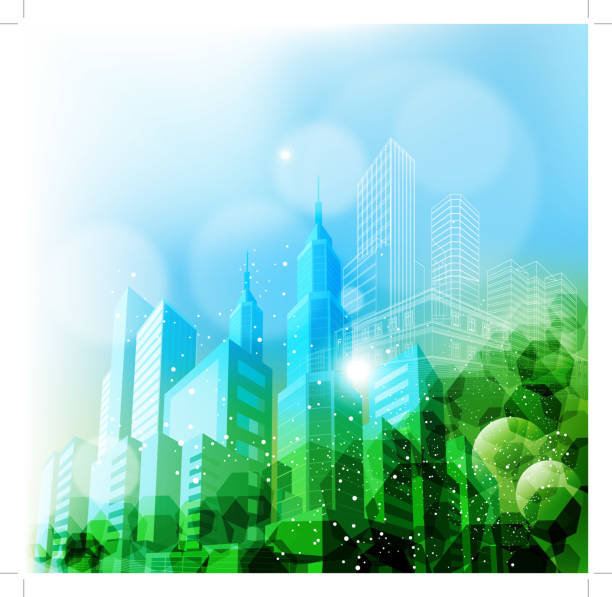 abstract city background abstract city background abstract backgrounds architecture sunbeam stock illustrations