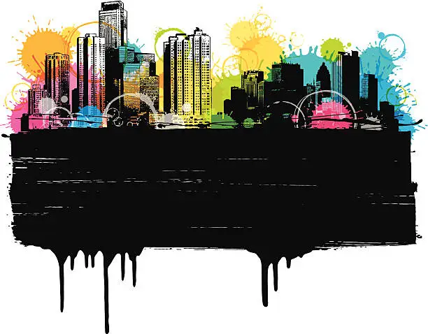 Vector illustration of Colorful City Banner