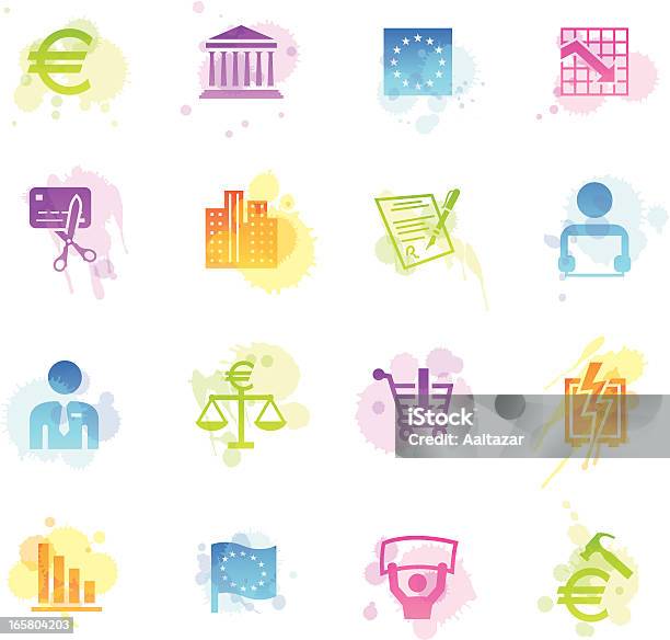 Plamy Ikonyunii Europejskiej Recesji - Stockowe grafiki wektorowe i więcej obrazów Bank - Bank, Banknot, Banknot euro