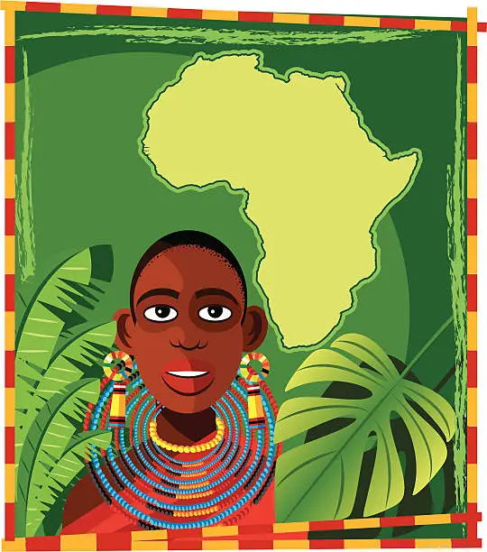 Vector illustration of African women