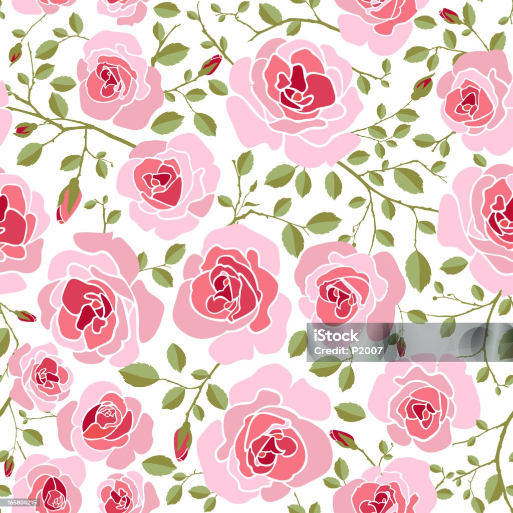 Tranparent Rose Pattern Seamless Rose Pattern On White Stock Illustration - Download Image Now ...