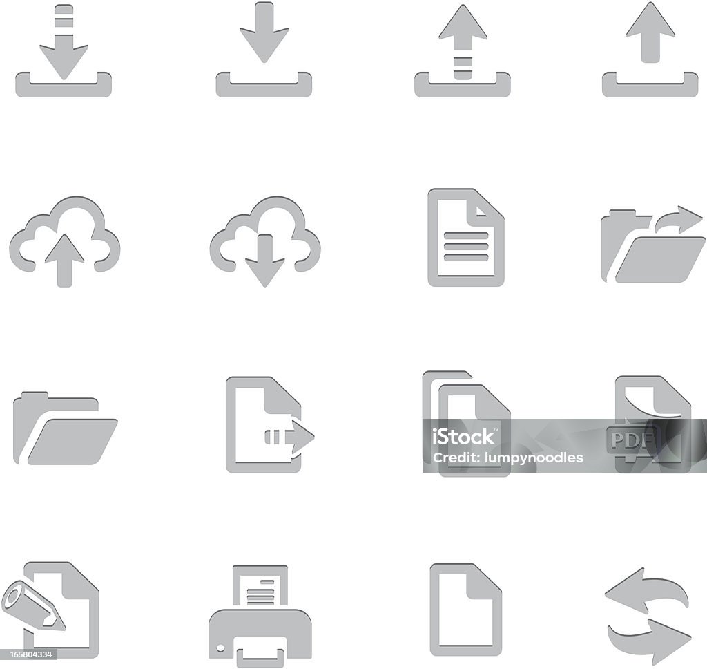 Stampa simboli di trasferimento File - arte vettoriale royalty-free di Icona