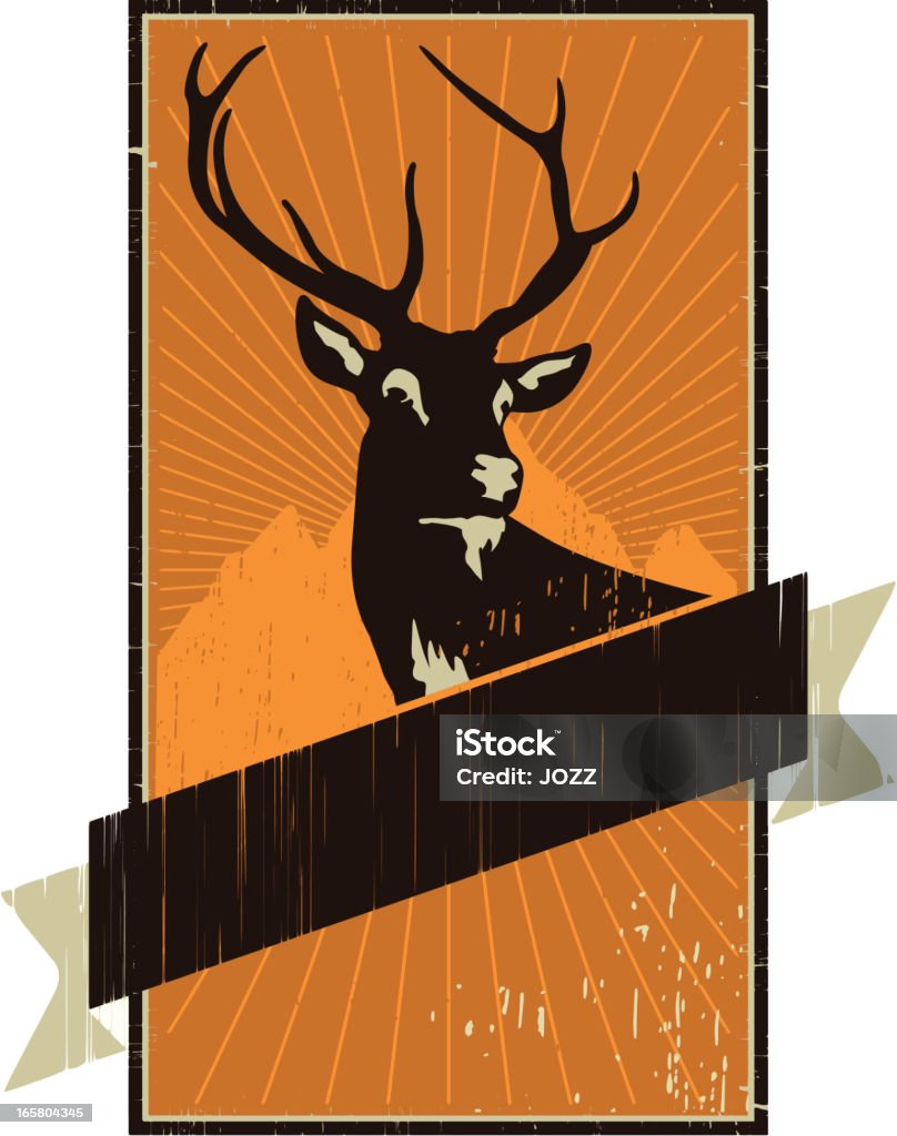 deer frame vintage composition with a red deer head Hunting - Sport stock vector deer frame vintage composition with a red deer head Hunting - Sport stock vector