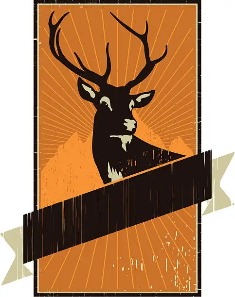 Vector illustration of deer frame