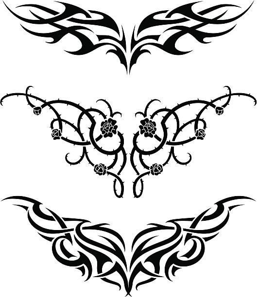 Original Tattoo Muster für das Einfärben des unteren Rückens oder des oberen Rückenkörpers. Abgeleitet von meinen Kunstwerken, mit hochauflösendem jpg. Mehr Tattoo Serie Lightbox
