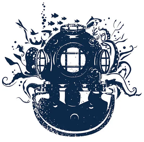 Vector illustration of Diver helmet