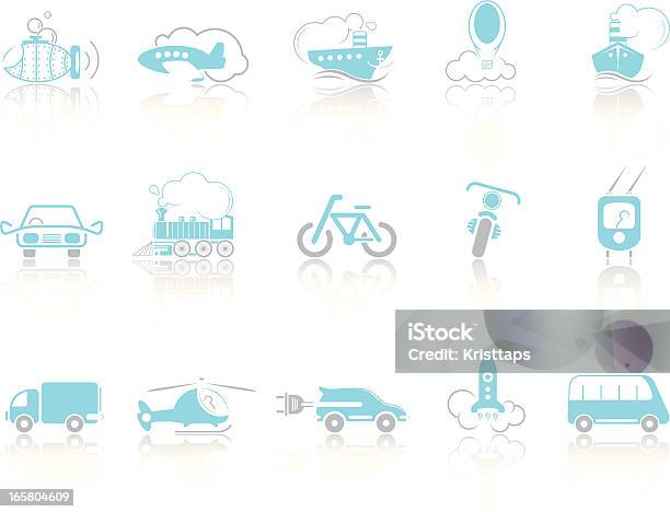 Простой Голубой Transport — стоковая векторная графика и другие изображения на тему Автомобиль - Автомобиль, Морское судно, Подводная лодка