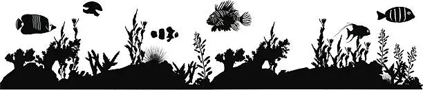 Vector illustration of Tropical Fish Vector Silhouette