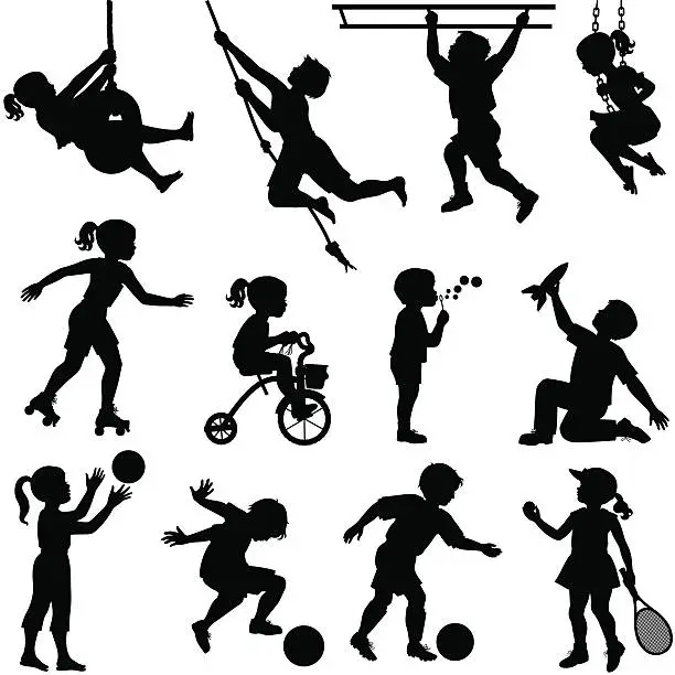 Vector illustration of Kids Playing