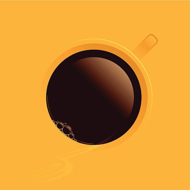 чашка кофе - isolated isolated on yellow yellow background single object stock illustrations