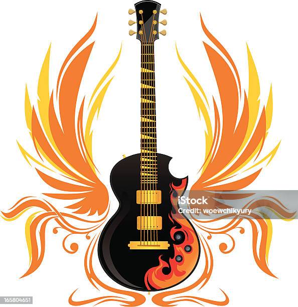 Скала Guitare Phoenix — стоковая векторная графика и другие изображения на тему Гитара - Гитара, Электрическая гитара, Феникс