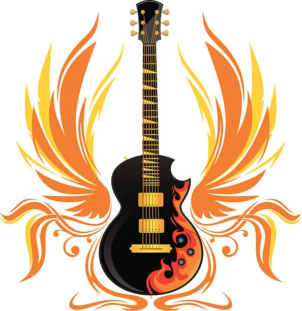 Vector illustration of Rock Guitar Phoenix