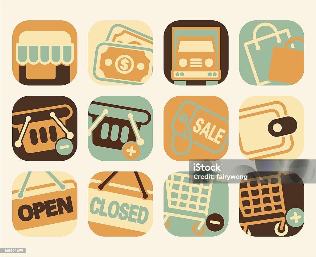 Icônes shopping - clipart vectoriel de Acheter libre de droits