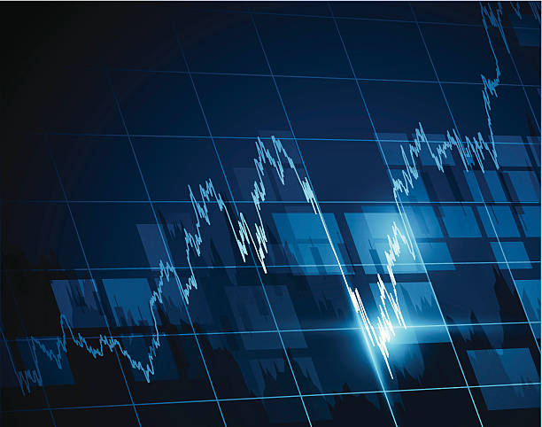 векторная иллюстрация диаграммы фондовая биржа - investment finance frequency blue stock illustrations