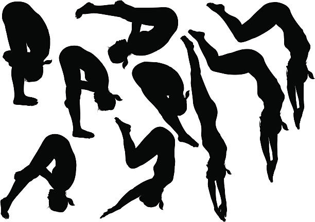 ilustraciones, imágenes clip art, dibujos animados e iconos de stock de clavadista - silhouette swimming action adult