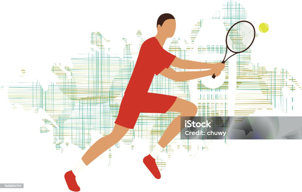 Dwa-handed dłoni Tenis player - Grafika wektorowa royalty-free (Tenis)