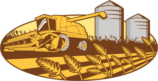 Vector illustration of HARVEST SCENE