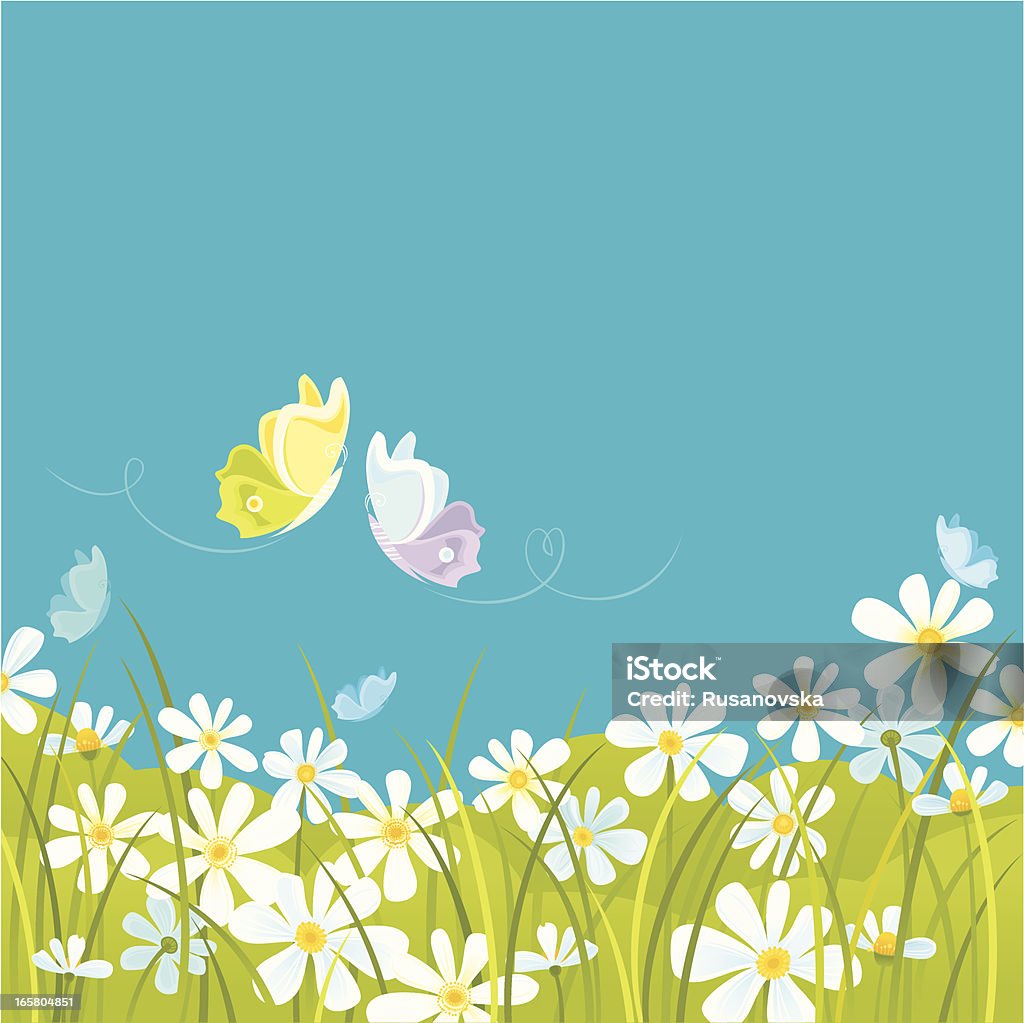 Daisies & motyle - Grafika wektorowa royalty-free (Abstrakcja)
