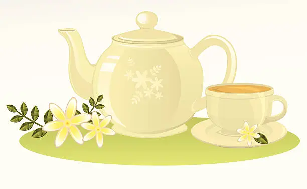 Vector illustration of Jasmine Tea