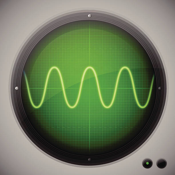 illustrations, cliparts, dessins animés et icônes de oscilloscope - sine wave sound wave oscilloscope radar