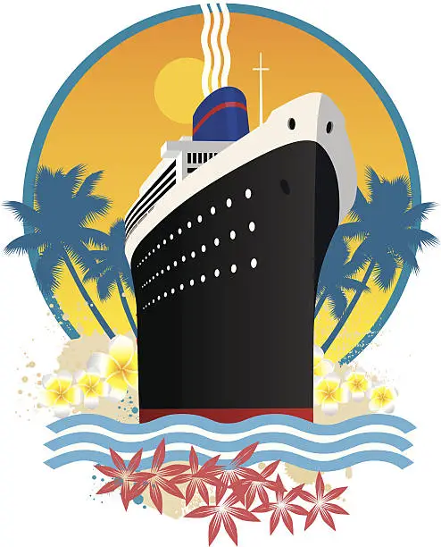 Vector illustration of Tropical Cruise Ship