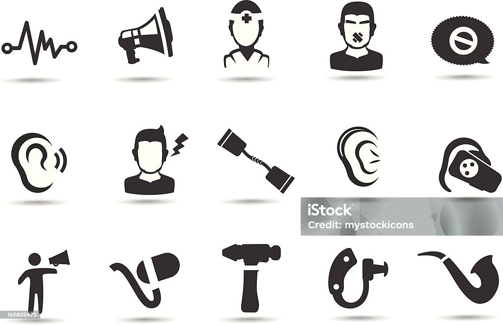 Hearing Loss Icons Professional vector Icons with Vector EPS file, High resolution jpeg and transparent PNG file.    Hearing Aid stock vector