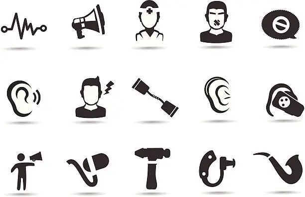 Vector illustration of Hearing Loss Icons