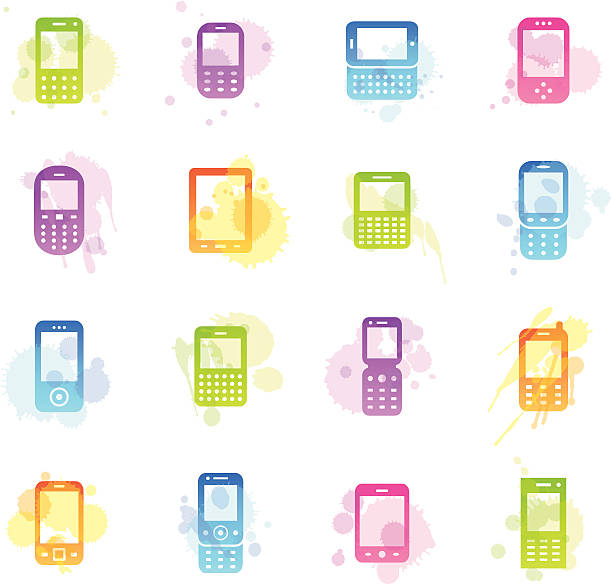 Stains Icons - Mobile Devices Illustration of different mobile devices. satellite phone stock illustrations