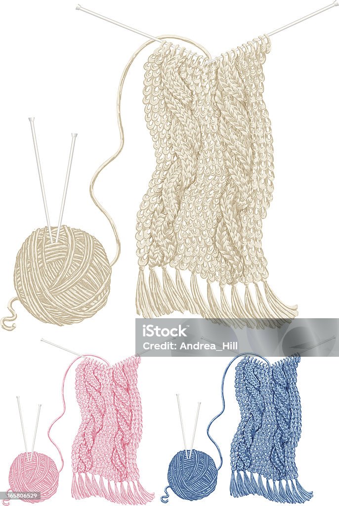 Sciarpe in maglia - arte vettoriale royalty-free di Lavorare a maglia