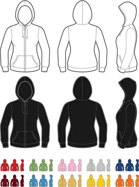 Vector illustration of Women's hoodie
