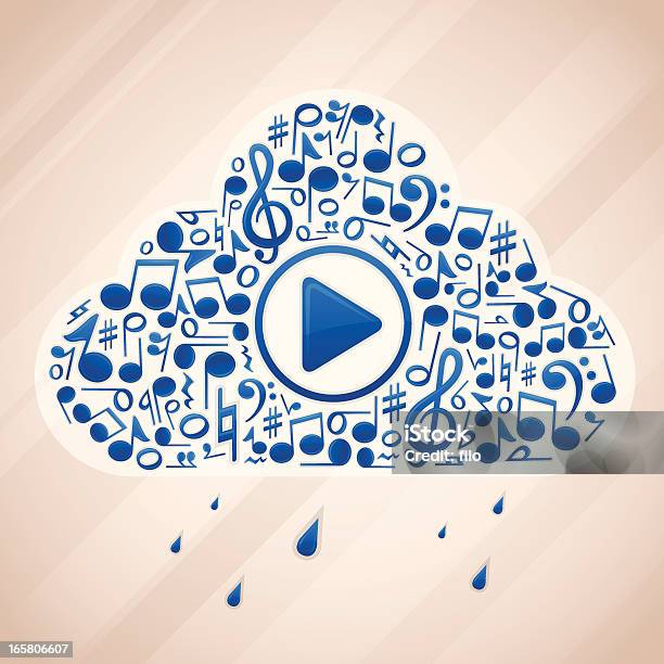 Облако Музыка — стоковая векторная графика и другие изображения на тему Кнопка play - Кнопка play, Музыка, Облачные вычисления