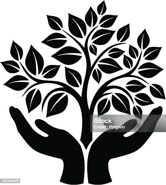 Drzewo W Ręce - Stockowe grafiki wektorowe i więcej obrazów Drzewo - Drzewo, Roślina, Grafika wektorowa