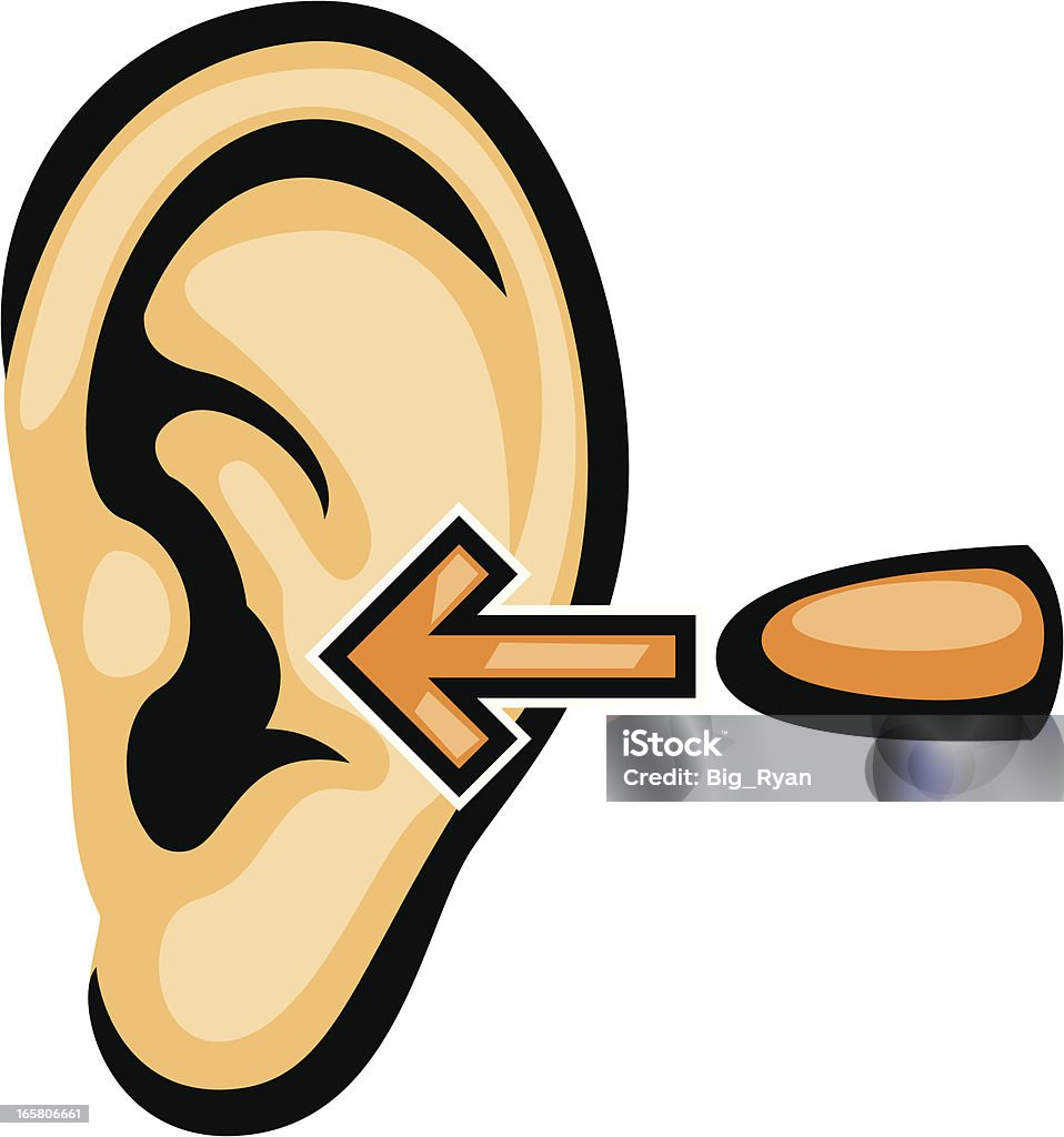 Usar protetores para os ouvidos - Vetor de Protetor auricular royalty-free