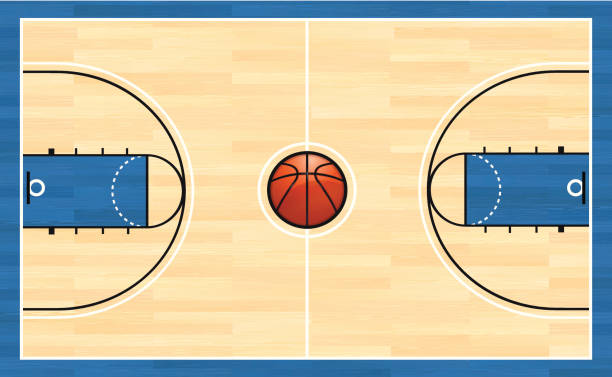 ilustrações de stock, clip art, desenhos animados e ícones de campo de basquetebol - quadra desportiva