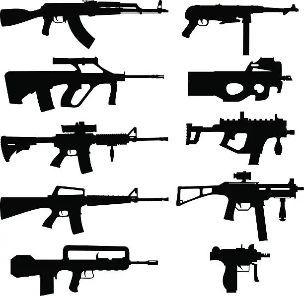 Vector illustration of vector weapon pack
