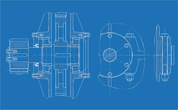 ギアの削減 - blueprint electrical component engineer plan点のイラスト素材／クリップアート素材／マンガ素材／アイコン素材