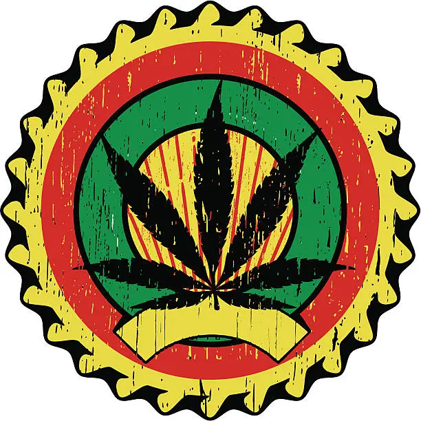 Vector illustration of marijuana cap