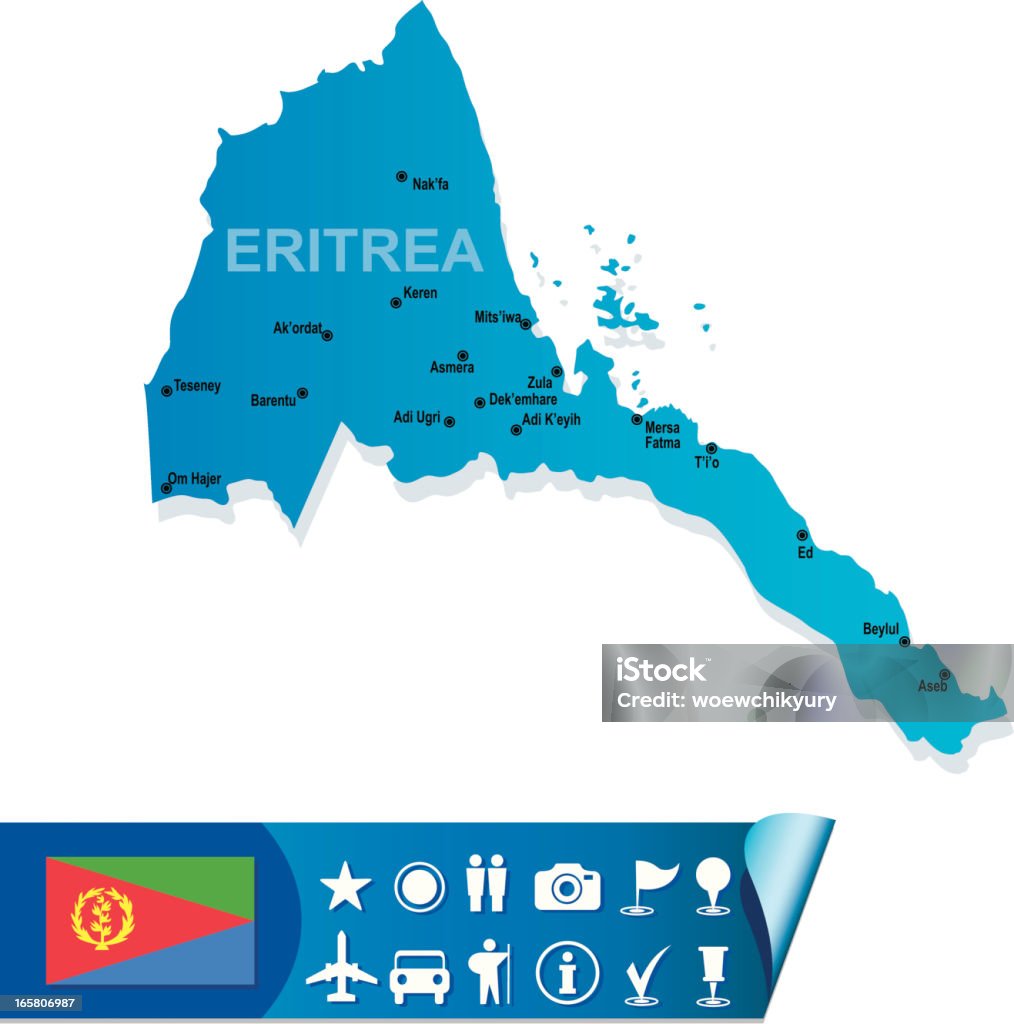 Эритрея Векторная карта - Векторная графика Африканский рог роялти-фри