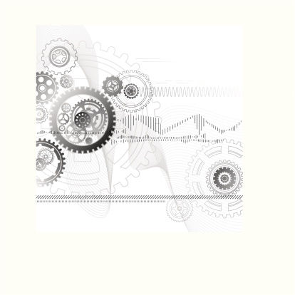 Vector illustration of Gear Technology. Whole graphic is merged in single gradient tone. Change color is easy, simply select the whole graphic and change the gradient's color.