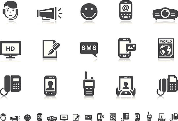 Communication icons | Pictoria series Pictogram (pictogramme) style icons for your professional design services. Download includes hi res (A4, 300dpi) layered PSD file. radio clipart stock illustrations