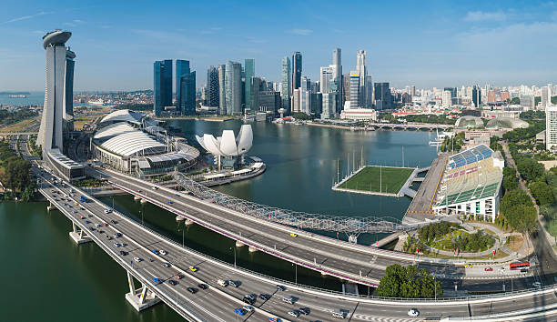 istock Singapore Marina Bay CBD landmarks aerial panorama 165807064