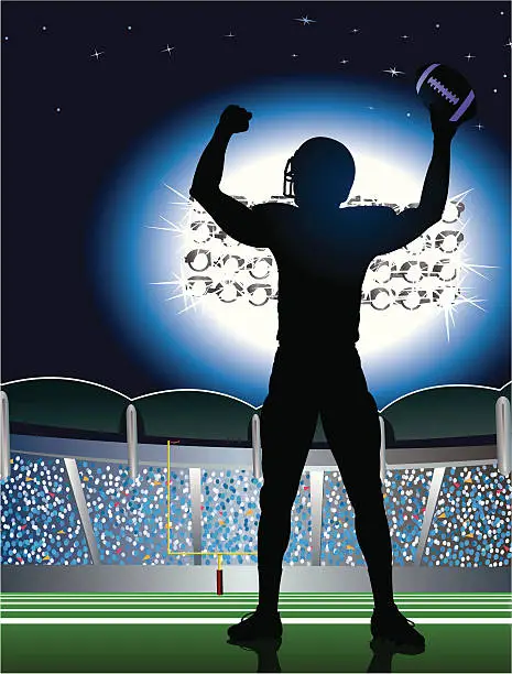 Vector illustration of Football Touchdown Celebration Background