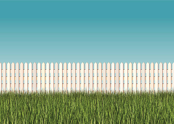 seamless picket fence banner Seamless vector. Tiles horizontally. No clipping path, just ready to use. Hi-res 8504 × 6076 JPG included. EPS10 file. Transparency used for shadows. Grouped elements for easy editing.  http://i161.photobucket.com/albums/t234/lolon5/seamless.jpg landscape scenery clipart stock illustrations